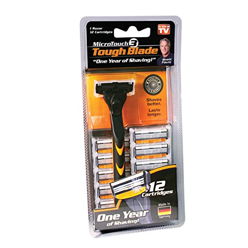 MicroTouch TOUGH BLADE, Triple-Blade Razor with 12 Refill Cartridges ...