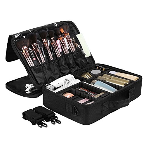 SONGMICS Portable Makeup Train Case 3 Layer Cosmetic Travel Case with ...
