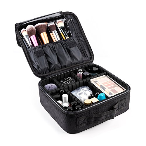 Makeup Train Case, FORTECH Portable Travel Makeup Cosmetic Bag with ...