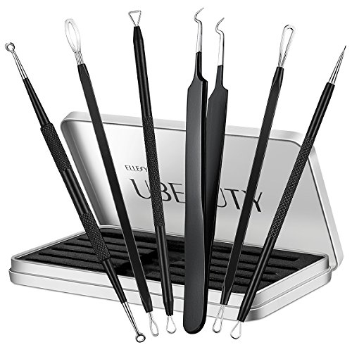 Blackhead Remover Tweezer Kit, ElleSye 6PCS Pimple Comedone Extractor