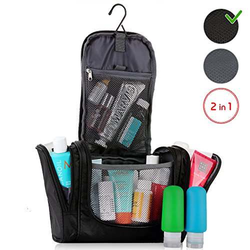 Hanging Toiletry Bag - Toiletry Kit with Travel Bottles Set - Travel ...