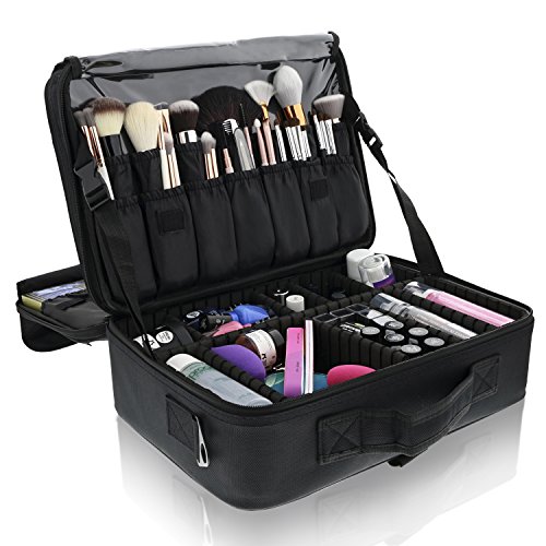 Primalour Makeup Train Case - Professional Cosmetic Travel Make Up Bag ...