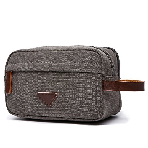 Men's Travel Toiletry Organizer Bag Canvas Shaving Dopp Kit TSA ...