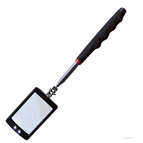 WBOY Telescoping Lighted Inspection Mirror LED Lighted Flexible