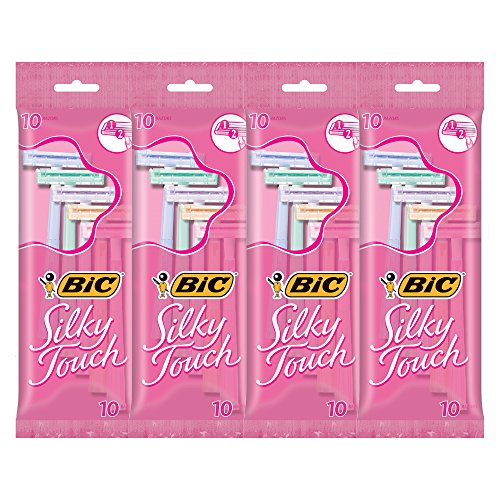 BIC Silky Touch Women's Twin Blade Disposable Razor, 40 Count