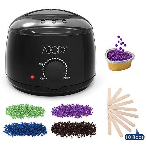 Wax Warmer, Abody Hair Removal Waxing Kit with 4 Bags Hard Wax Bean, 5