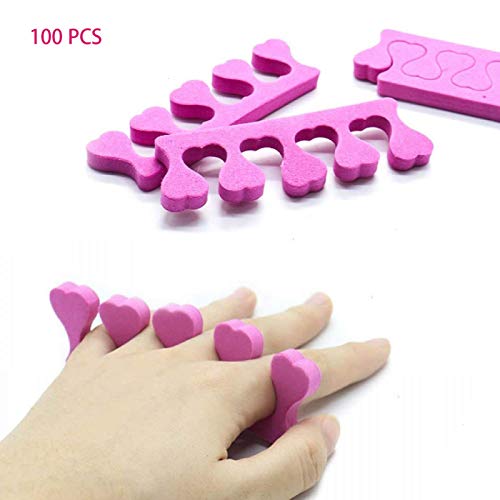 Timoo 100 Pcs Pedicure Toe Separators Bulk Nail Art Finger Separators Soft Foam Toe Stretcher 1544