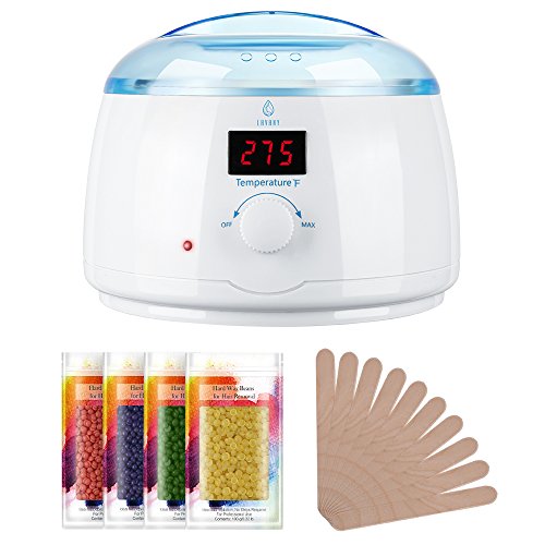 Wax Warmer W280 Hair Removal Kit with 4 Hard Wax Beans and 10 Wax