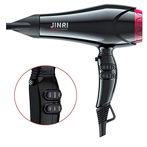 Jinri 1875w Professional Salon Hair Dryer For Faster Drying Negative Ion Hair Blow Dryer With 2 