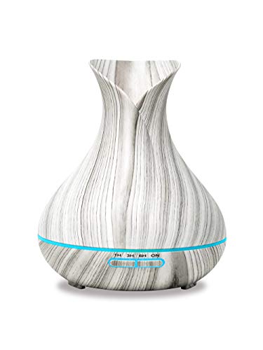 Gold Armour 400ml Aromatherapy Essential Oil Diffuser – Diffusers for Essential Oils with Color LED Lights Changing for Home, Yoga, Office, Spa, Bedroom, Baby Room (White)