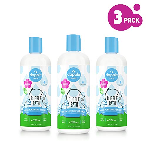 DAPPLE Baby Bubble Bath, Fragrance Free, 16.9 Fluid Ounces (Pack of 3), Sulfate-Free, Hypoallergenic, Baby Bubble Bath, Bubble Bath for Kids, Moisturizing Bubble Bath